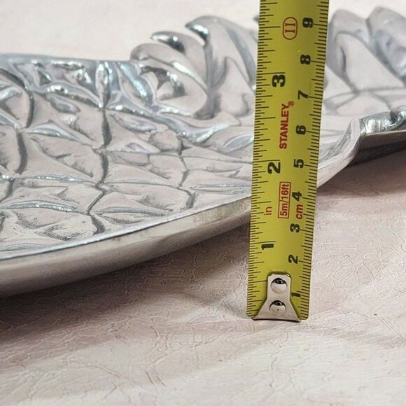 MARIPOSA Brillante 17.5" Heavy Pineapple Aluminum Silver Platter Mexico - Picture 3 of 11